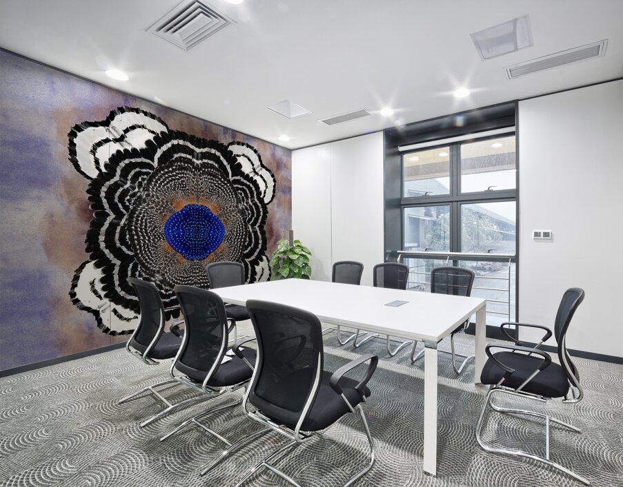 A Cascade of Plumage Wall Printing